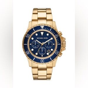 MICHAEL KORS MENs Gold Tone Everest Chronograph Stainless Steel Watch